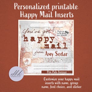 CUSTOM Personalized Enchanted Fall Happy Mail Insert Tags Penpal Stationary Customized Labels Printable Stickers Mailbox Envelope Insert