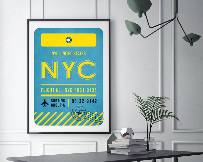 New York City Luggage Tag Print New York Print New York City Etsy UK