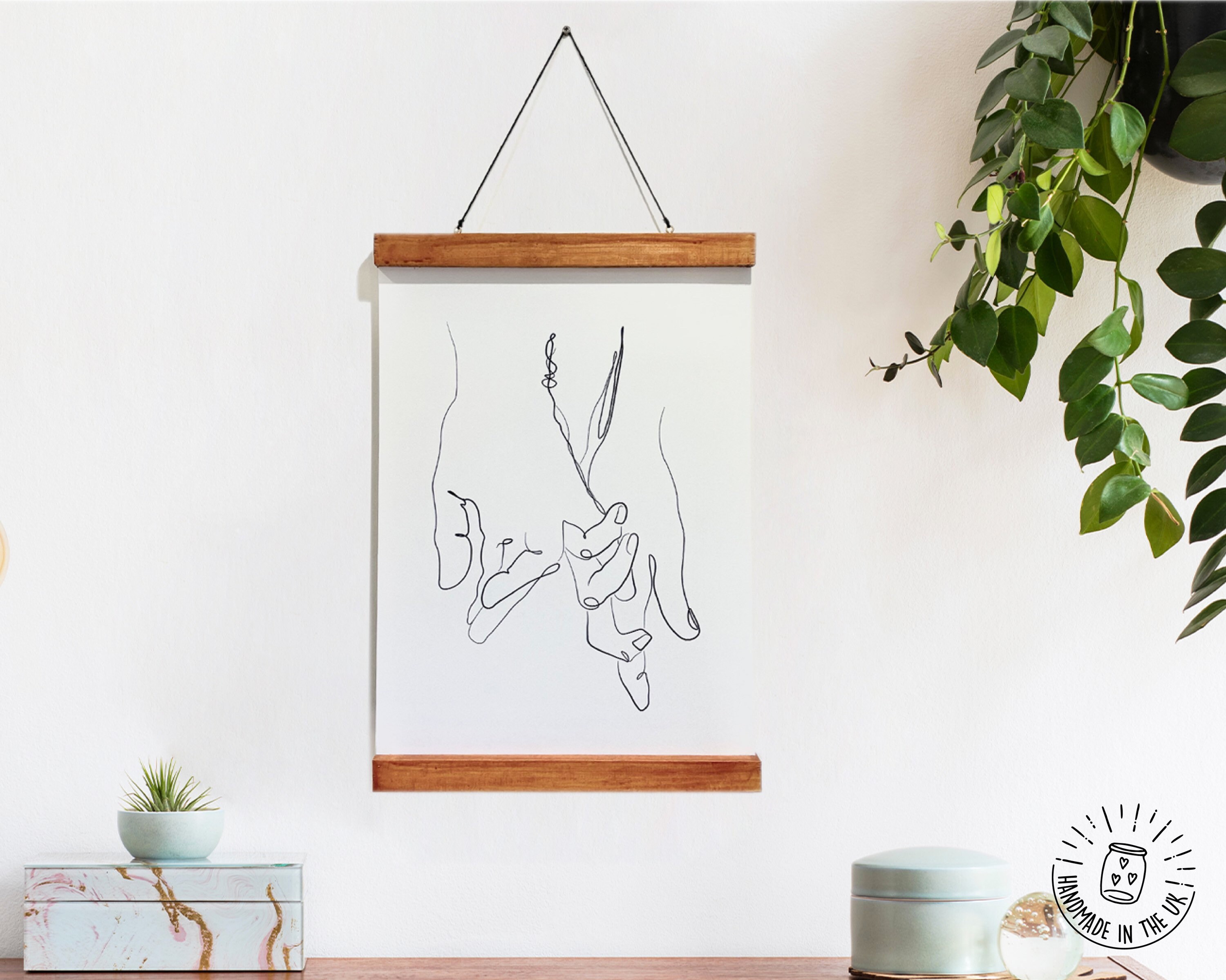 Wooden Hanging Frame with Square Edges Handmade in the UK A4 Etsy