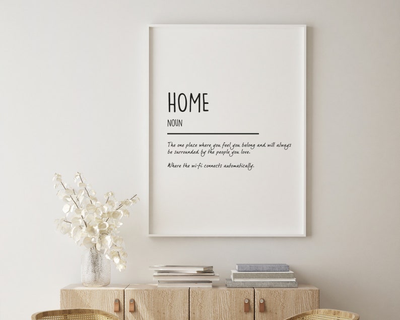 Home Definition Poster Home Definition Print Home Decor Etsy