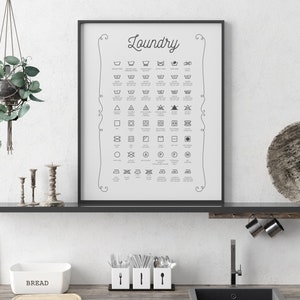 Laundry Chart Print, Laundry Room Print, Laundry Poster, Laundry ...