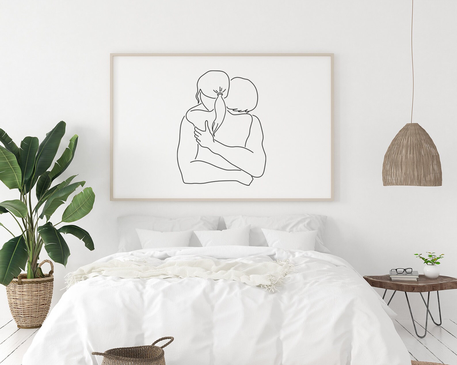 Couples Embrace Line Art Poster Cuddle Line Art Line Art - Etsy UK