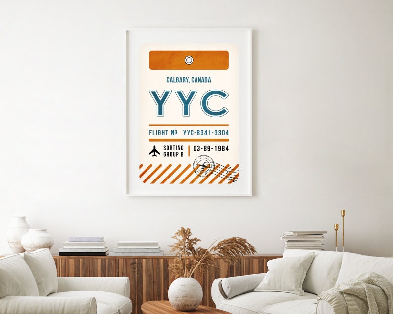 Calgary Luggage Tag Print Calgary Print Calgary Luggage Tag Etsy