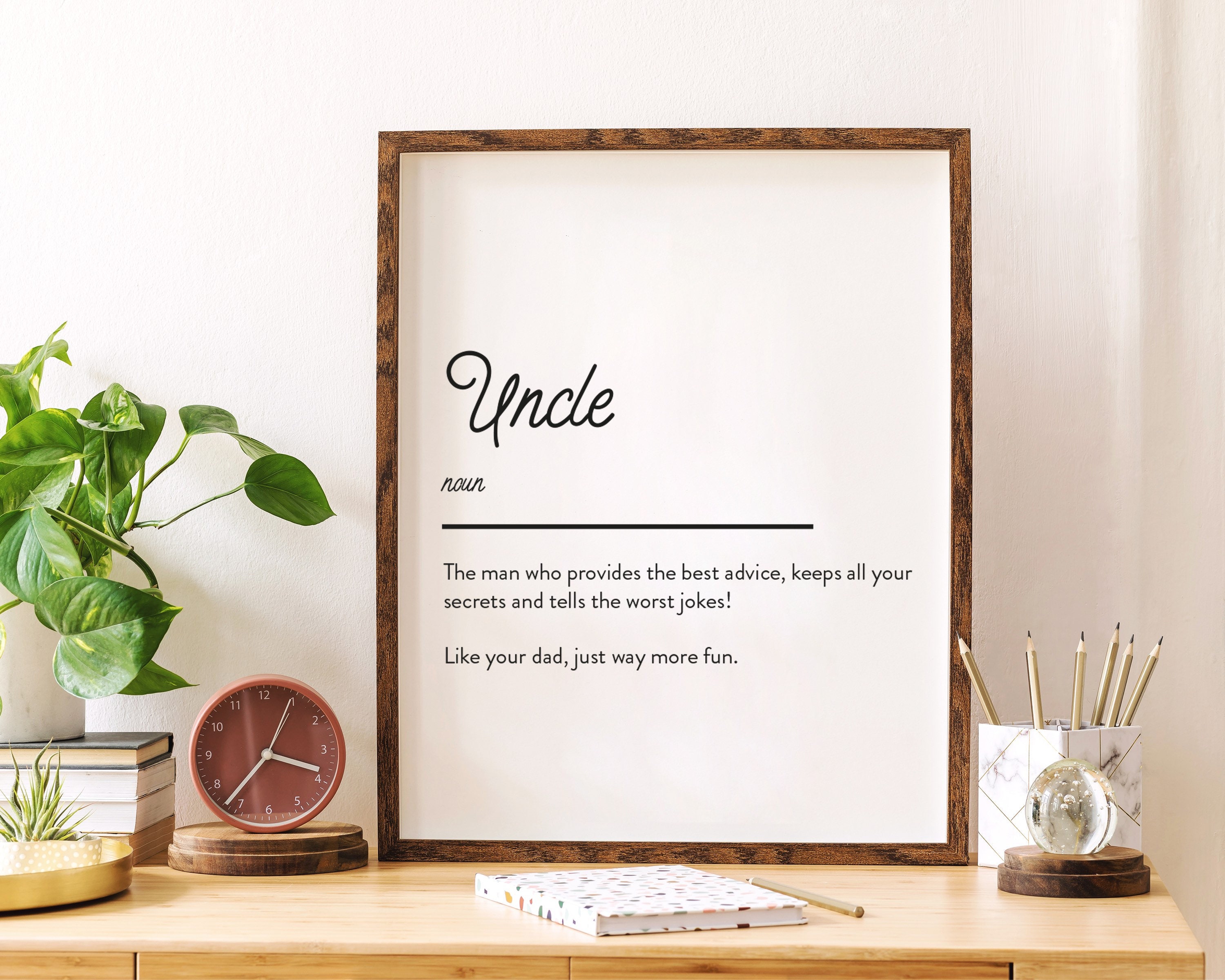 Uncle Definition Poster Gift For Uncle Definition Print Etsy