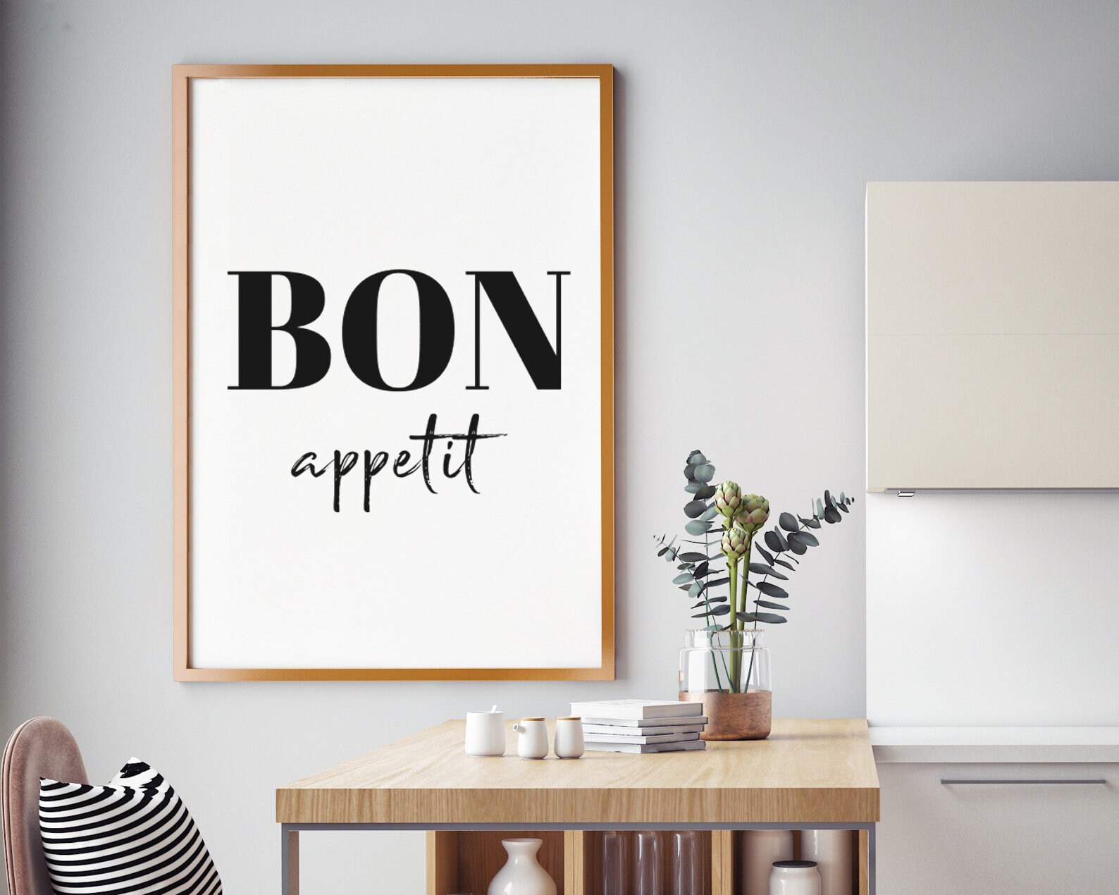 Bon Appetit Quote Print Bon Appetit Typography Print Kitchen - Etsy