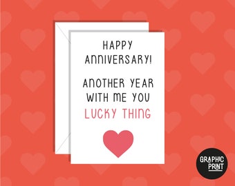 Another Year With Me Anniversary Card, Funny Anniversary Card, Cute Anniversary Card, Anniversary Card for Boyfriend/Girlfriend, Valentines