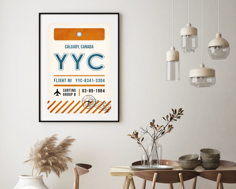 Calgary Luggage Tag Print Calgary Print Calgary Luggage Tag Etsy