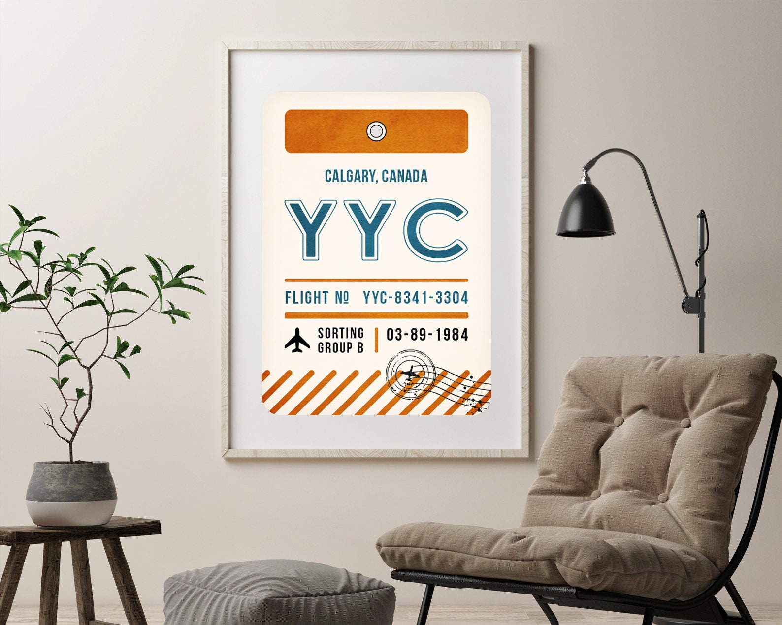 Calgary Luggage Tag Print Calgary Print Calgary Luggage Tag Etsy