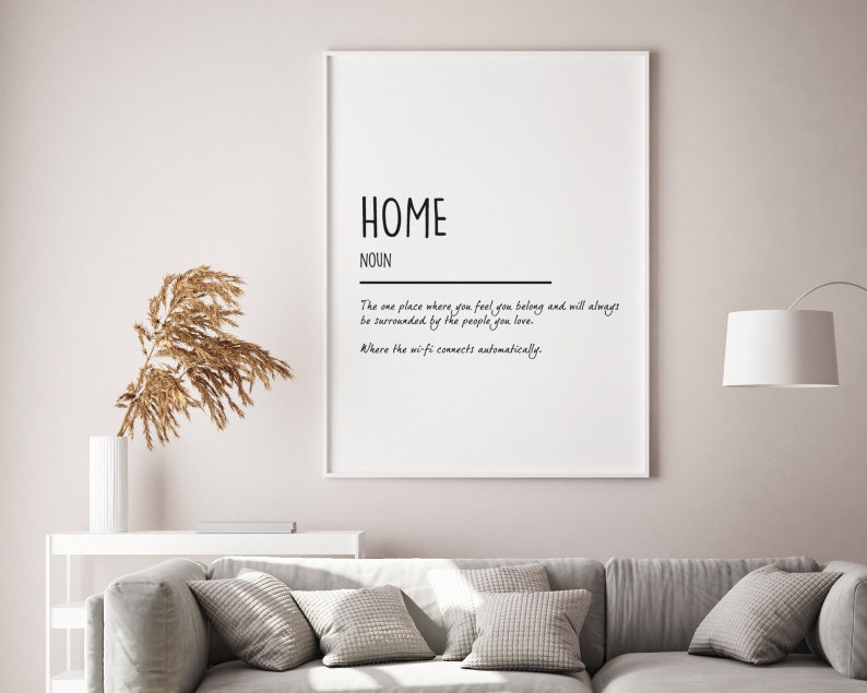Home Definition Poster Home Definition Print Home Decor Etsy