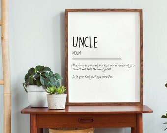 Uncle Definition Poster, Gift for Uncle, Definition Print, Uncle Definition, Uncle Definition, Uncle Definition, Fathers Day Gift
