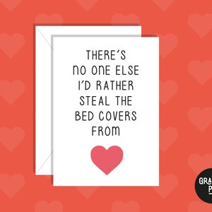 Steal The Bed Covers Anniversary Card, Funny Anniversary Card, Cute Anniversary Card, Anniversary Card for Boyfriend/Girlfriend, Valentines