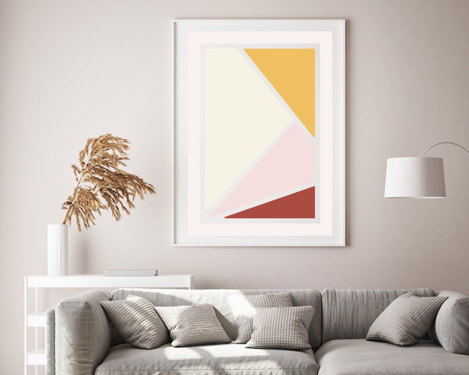 Geometric Triangles Wall Art Geometric Print Scandinavian | Etsy