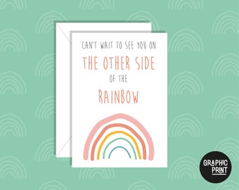 Can't Wait To See You On The Other Side Of The Rainbow, Social Distance Card, Miss You Card, Social Distancing Greeting Card, Isolating Card