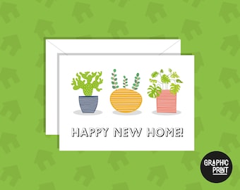Happy New Home Card, Plant Lover, Moving House Card, Congratulations New Home Card, First Home Card, New House Card, Housewarming Card