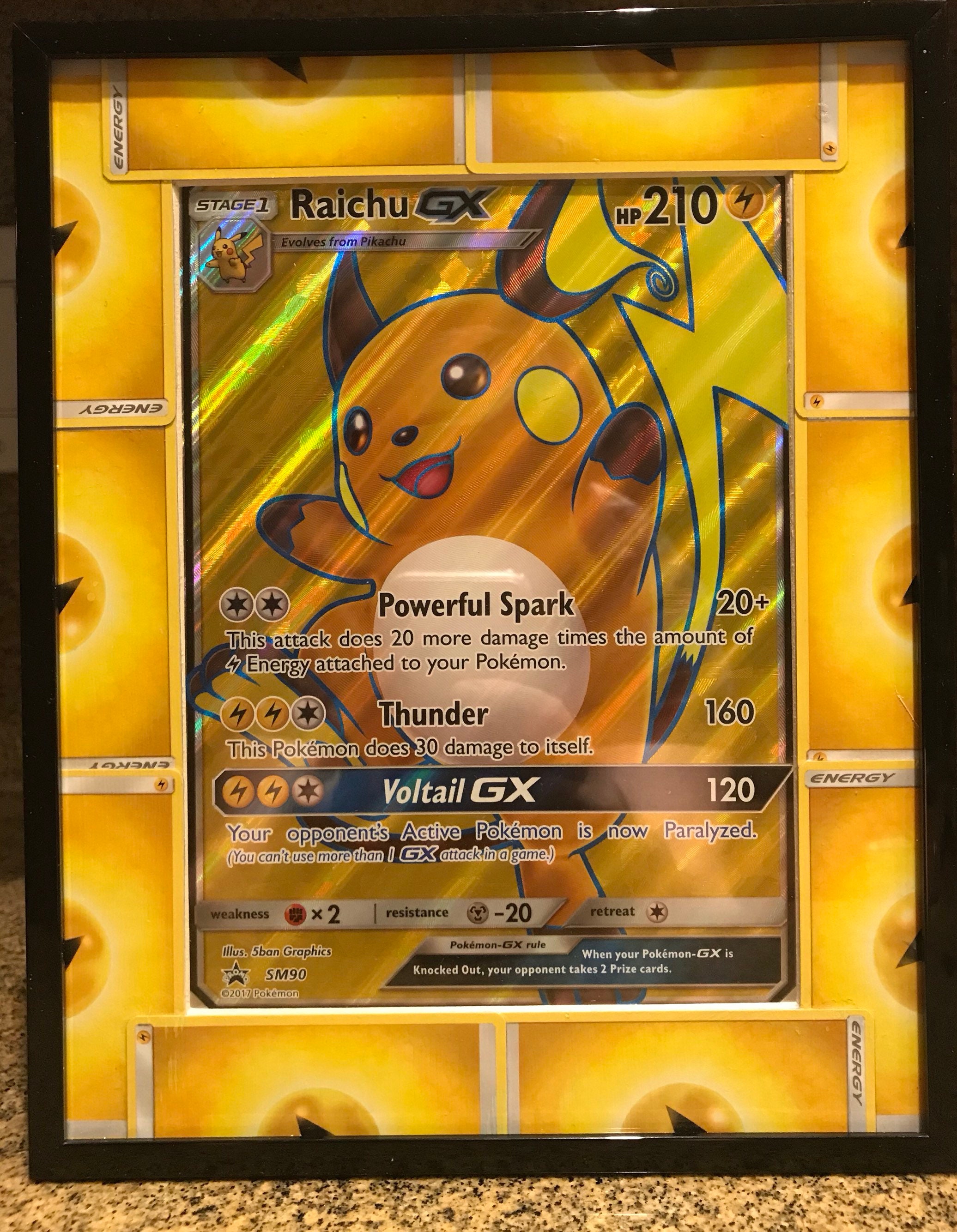 Extra Large Raichu Pokemon Card Etsy