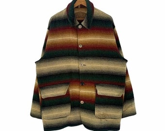 Woolrich Multicolor Striped Wool Jacket Made In USA