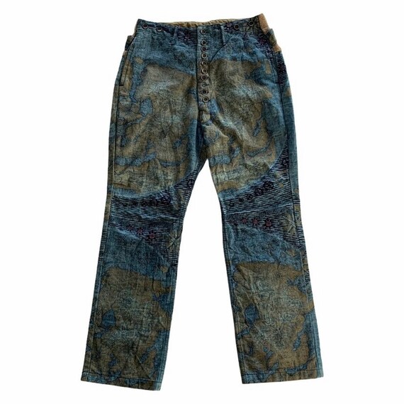 Kapital Overprint Map Motive With Hemp Waist Pant… - image 1