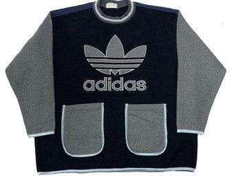 Adidas Trefoil Spell Out Big Logo Double Pocket Sweatshirt