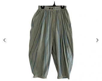 Issey Miyake Cropped Striped Pant