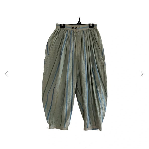 Issey Miyake Cropped Striped Pant