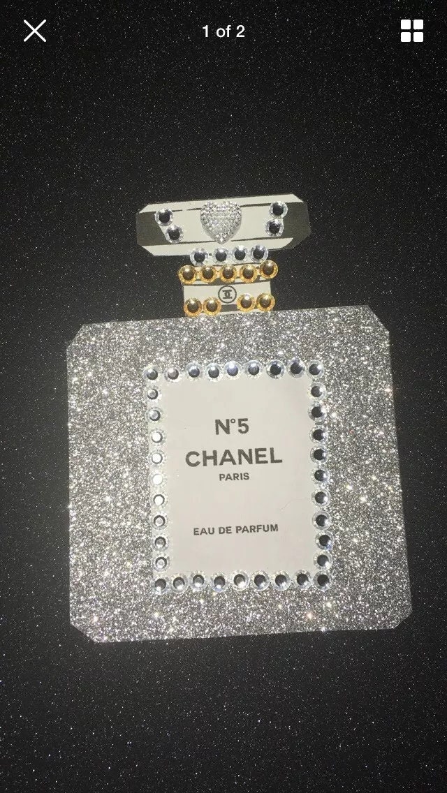 Chanel no 5 inspired glitter picture Etsy