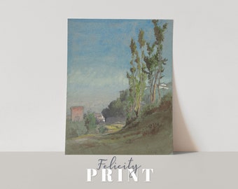 Vintage Landscape Print | MAXIMALIST DECOR | Trendy Wall Art | English Country Art | Countryside Painting