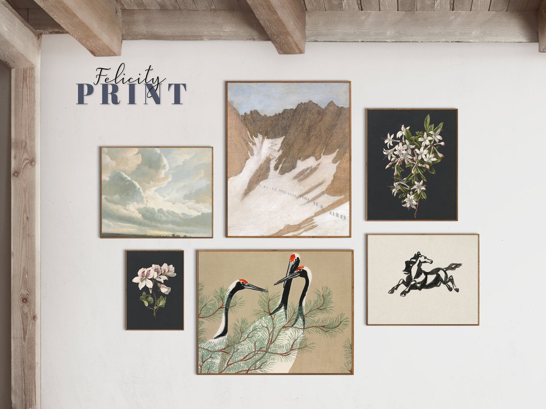 Neutral Gallery Wall Set | Vintage ART PRINTS | Vintage Landscape ...