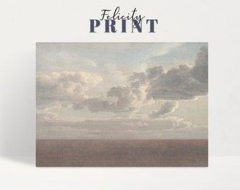 Cloud Painting Print | Light Academia Decor | Neutral Wall Art | Vintage Landscape | McGee | Modern Farmhouse | Cottagecore Decor