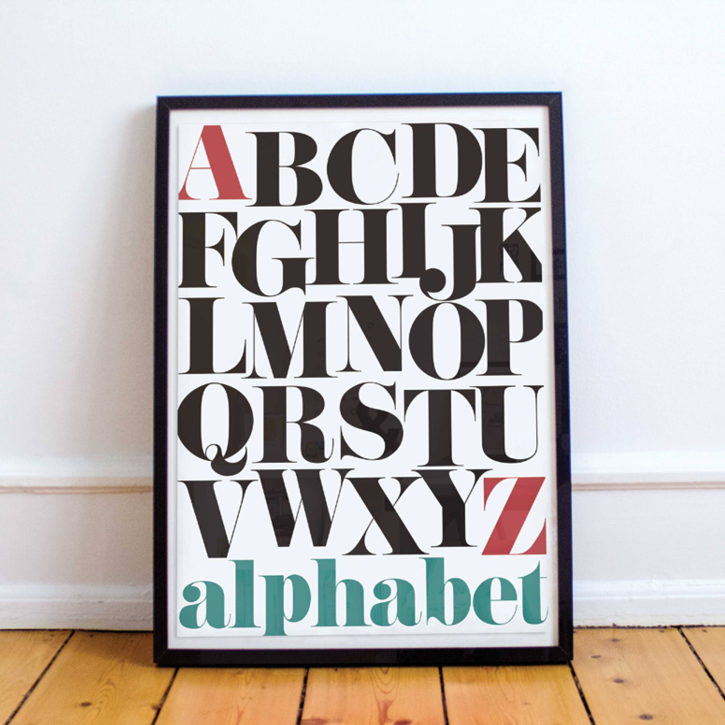 Alphabet Printable Nursery Decor Wall Art Print Instant | Etsy