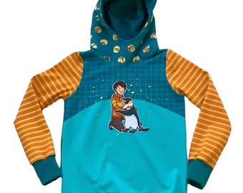 Schule der magischen Tiere Hoodie aus Jersey Jo und Juri Pullover in Wunschgrösse bis Gr. 140