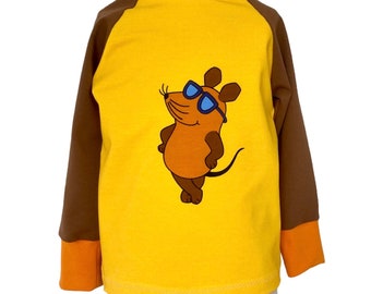 Sendung mit der Maus Shirt Gr. 74 - 134 in Wunschgrösse Longsleeve aus Jersey gelb