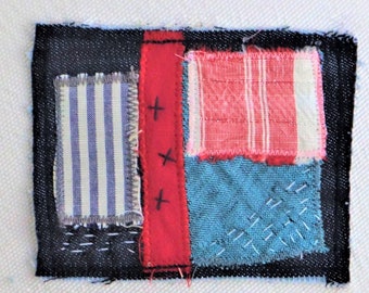 Patchwork Handmade Patch - Patch Jeans Fabric Patch Darning Application Jeans Fabric Hand Embroidery Boro Fantasy One Piece Made in Italy