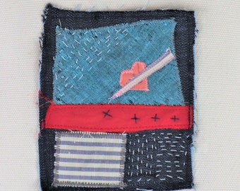 Patchwork Handmade Patch - Patch Jeans Fabric Patch Darning Application Jeans Fabric Hand Embroidery Boro Fantasy One Piece Made in Italy