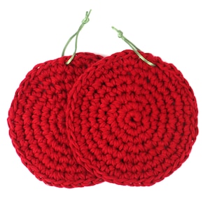 Set of Two Handmade Potholders - Crochet Potholders - Red cotton potholders - Crochet potholders - Useful gift for the home