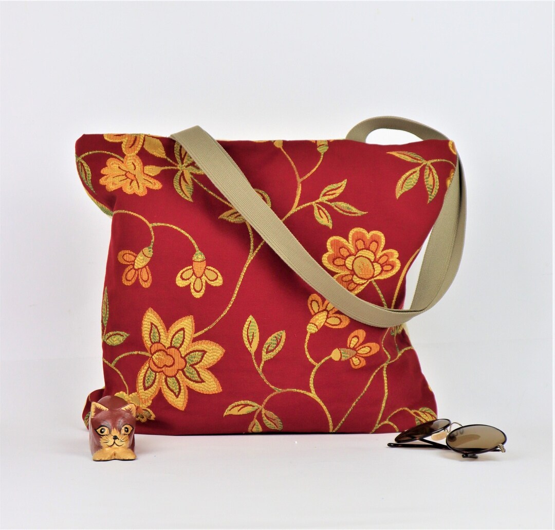 Fabric Bag Handmade Tote Bag Boho Chic Leisure Bag Floral Fabric Tote