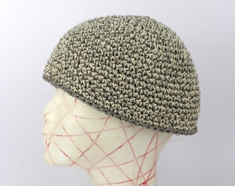 Men's short cotton hat - Skullcap Cotton hat  - Men's crochet hat - Artist hat - Unisex cotton hat Men's gift