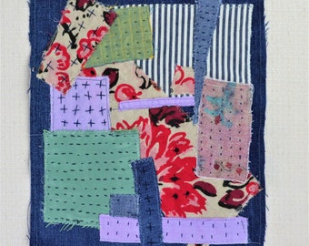 Patchwork Handmade Patch - Patch Jeans Fabric Patch Darning Application Jeans Fabric Hand Embroidery Boro Fantasy One Piece Made in Italy