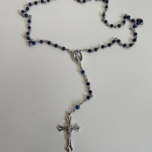 Jade Catholic Rosary, Handmade Catholic Christian Jade Beads Rosary, Lapis Lazuli Baptism Gift, Children's Rosary, Rosary Gift for Children