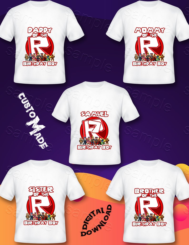 Roblox Family Iron On Transfer Roblox Family Shirt Roblox Etsy - image 0