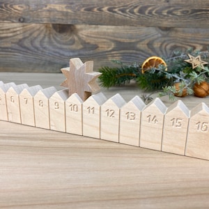 Adventskalender Holzleiste mit Stern graviert, Erle Bild 1