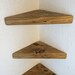 Set of 3 small corner shelves chunky reclaimed wood rustic wooden corner shelf 