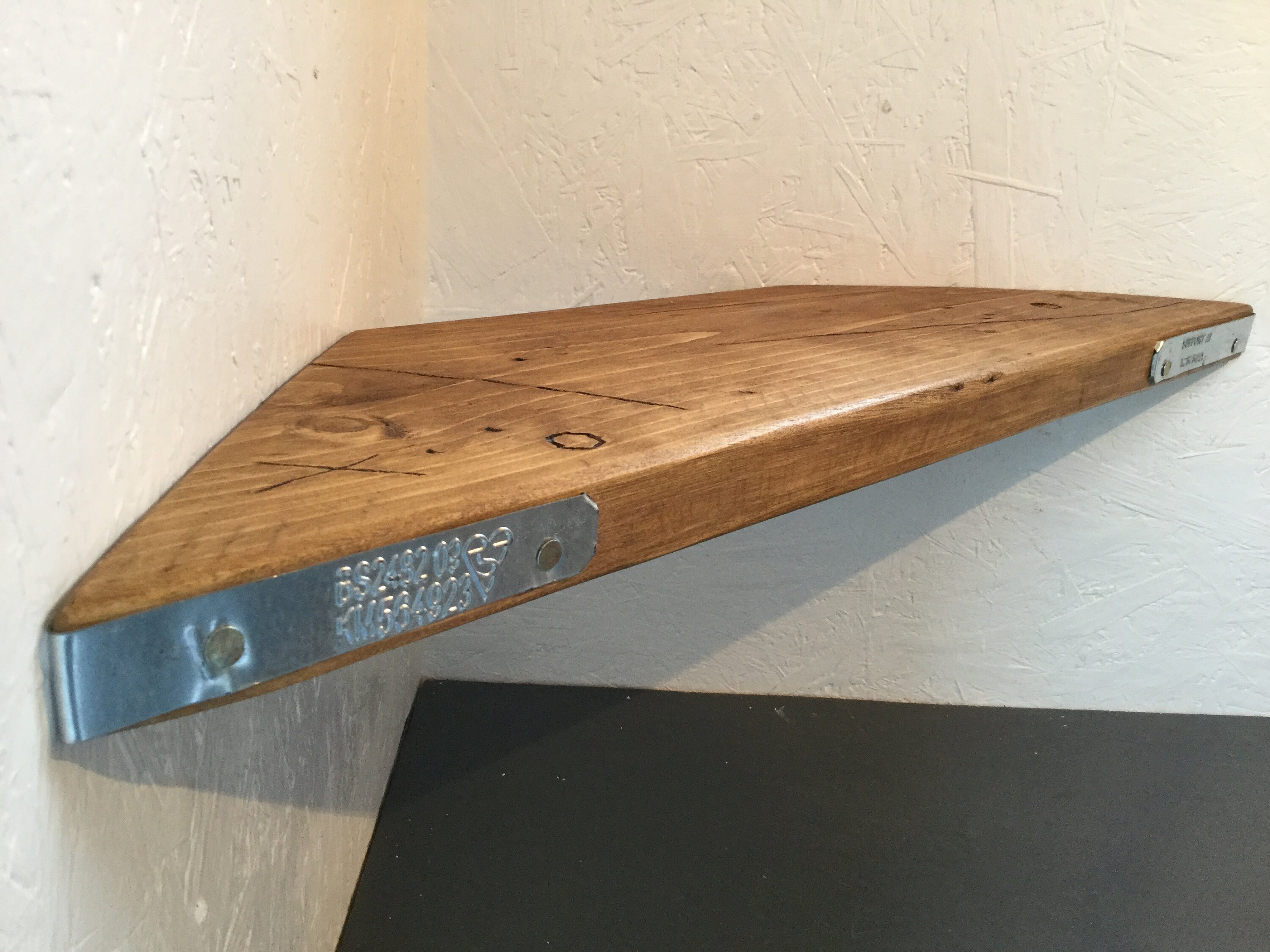 Reclaimed scaffold board corner shelf wood rustic industrial Etsy