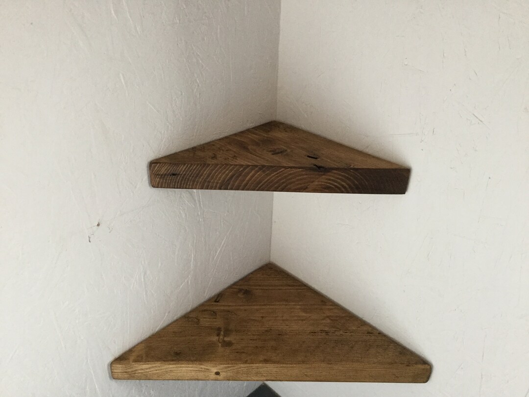 2 Reclaimed Scaffold Board Corner Shelves Wood Pair Shelf Etsy UK