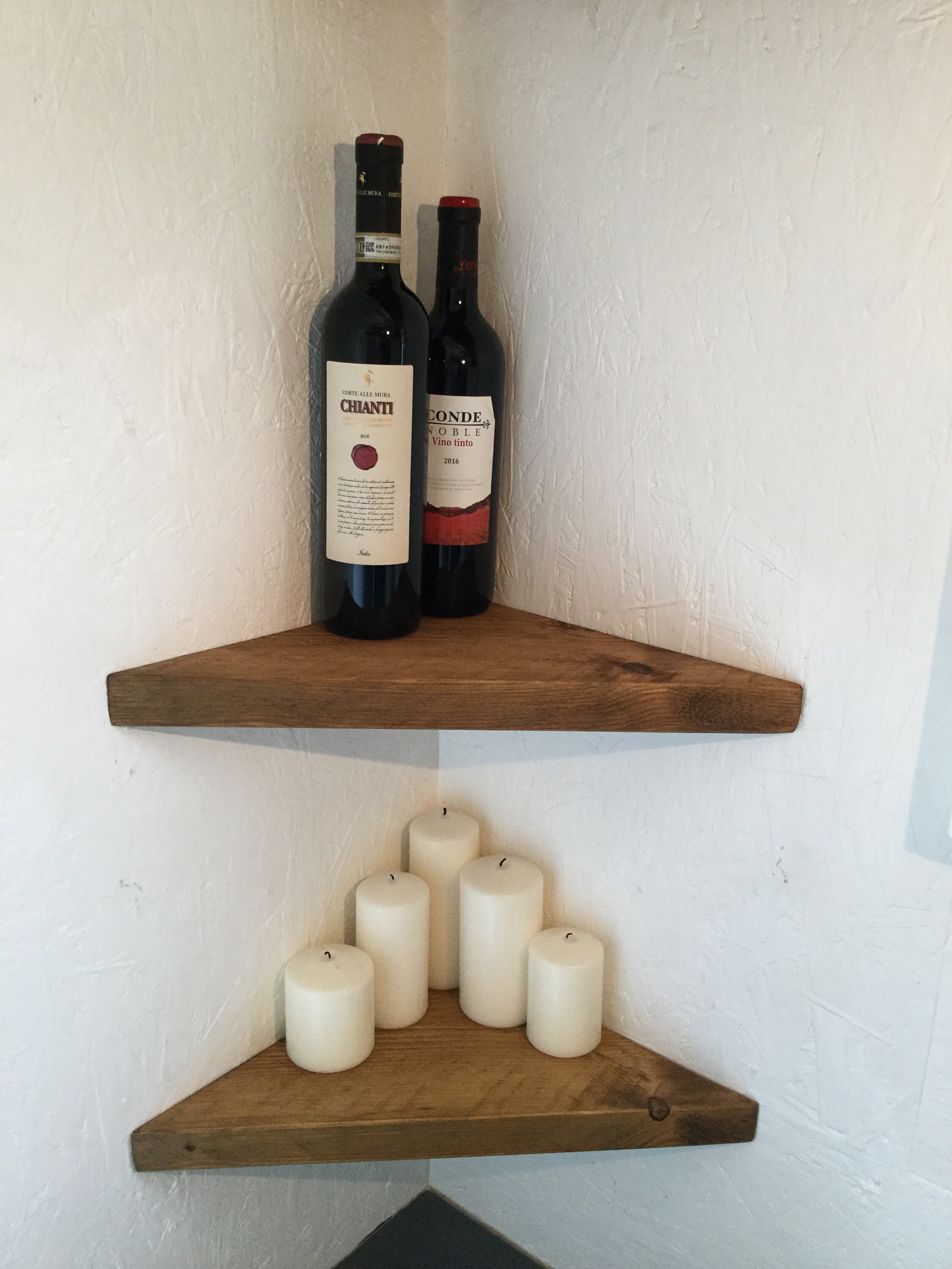 2 reclaimed scaffold board corner shelves wood pair shelf Etsy