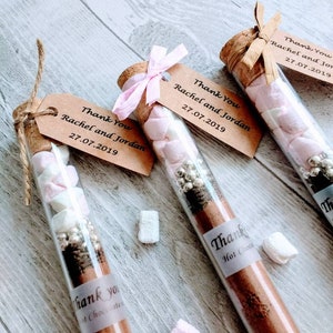 Hot Chocolate wedding favour in tube, personalised, hot chocolate with marshmallow, Thank you gift, Christmas, Valentine's day gift. image 5