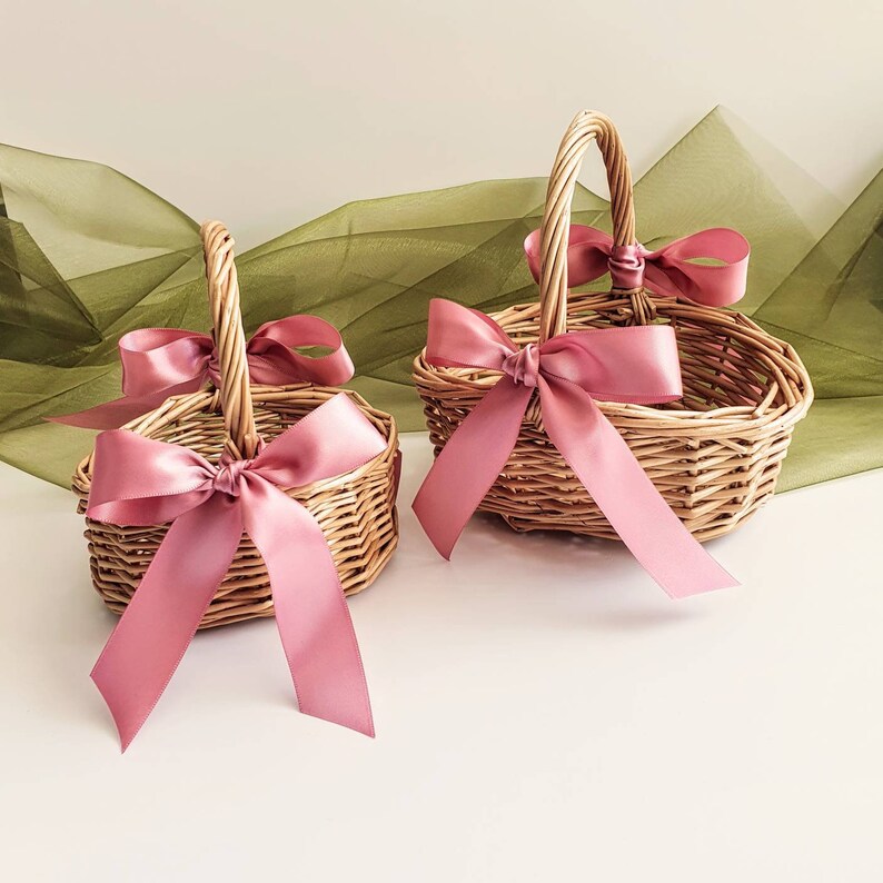 Mini and Tiny Child Flower Girl Basket. Bridesmaid Flower Girl Etsy UK