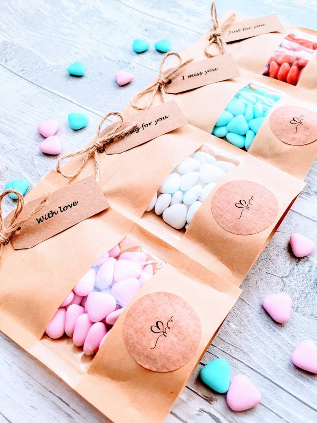 Chocolate Mini Hearts, Personalised Chocolate Hearts in Bag, Wedding ...