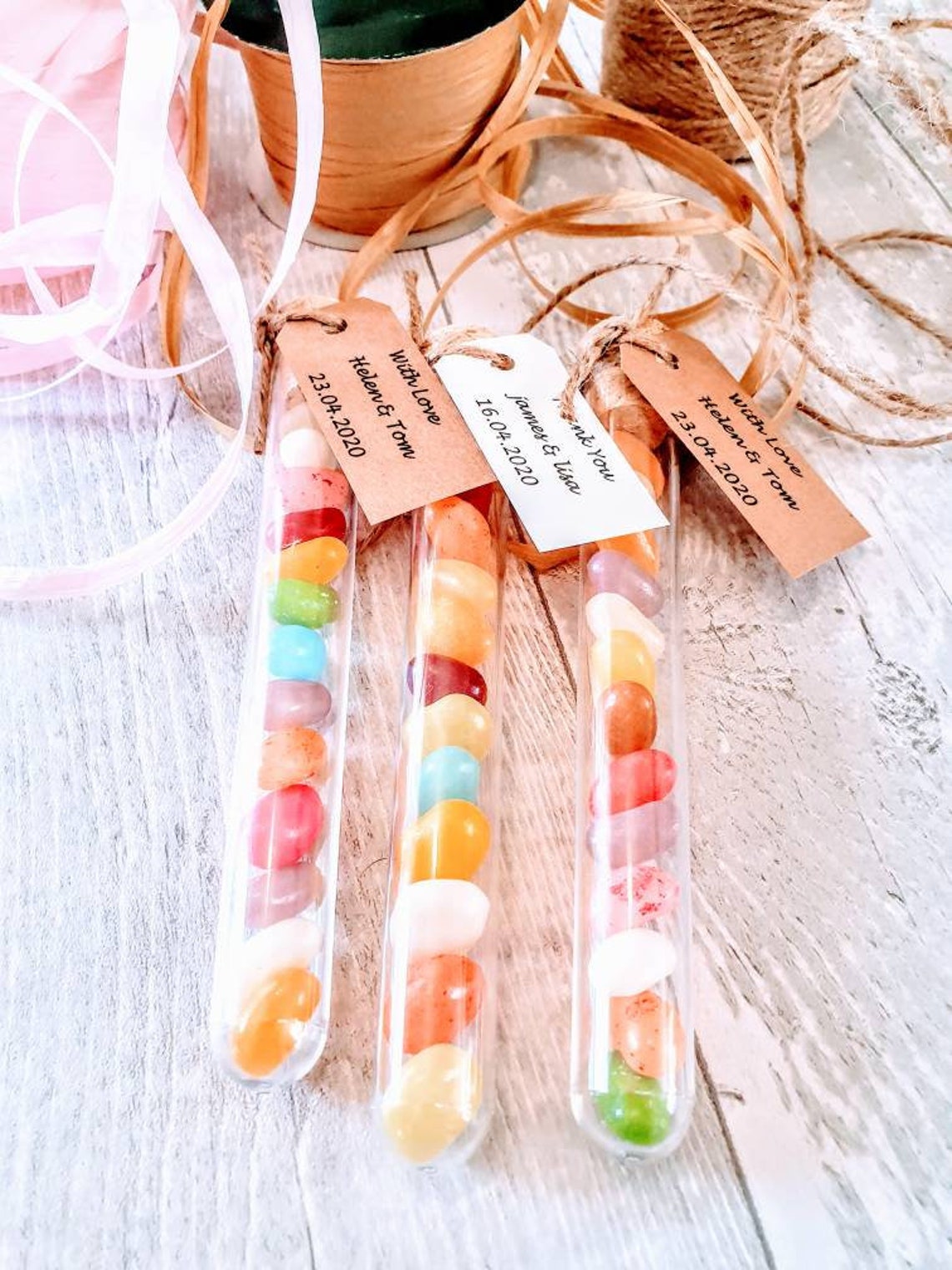 Jelly Beans Wedding Favours in Tube Personalised Jelly Beans Etsy UK