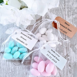 Sugared Almonds in organza bags, Personalized wedding favour, party favour, thank you gift, sweets