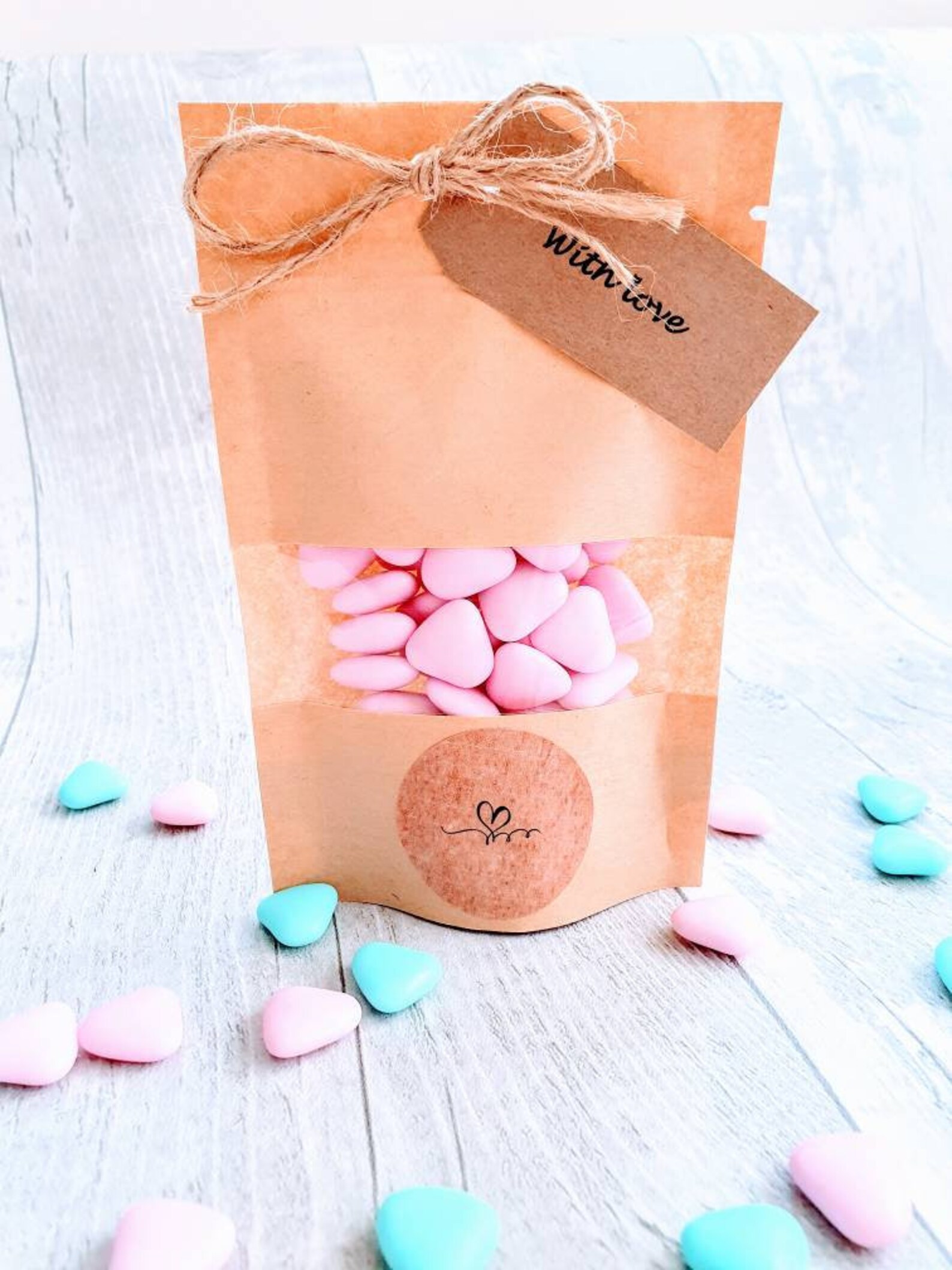 Chocolate Mini Hearts Personalised Chocolate Hearts in bag | Etsy